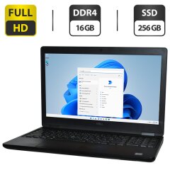 Ультрабук Dell Latitude 5590 / 15.6" (1920x1080) IPS / Intel Core i5-7300U (2 (4) ядра по 2.6 - 3.5 GHz) / 16 GB DDR4 / 256 GB SSD / Intel UHD Graphics 620 / WebCam / Windows 11 Pro