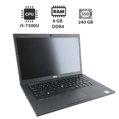 Ультрабук Dell Latitude 7480 / 14" (1920x1080) IPS / Intel Core i5-7300U (2 (4) ядра по 2.6 - 3.5 GHz) / 8 GB DDR4 / 240 GB SSD / Intel HD Graphics 620 / WebCam