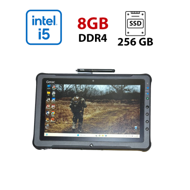 Захищений планшет Getac F110 G3 / 11.6" (1366x768) IPS Touch / Intel Core i5-5200U (2 (4) ядра по 2.2 - 2.7 GHz) / 8 GB DDR4 / 256 GB SSD / Intel HD Graphics 520 / WebCam