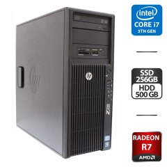 Рабочая станция HP Z220 Workstation Tower / Intel Core i7-3770K (4 (8) ядра по 3.5 - 3.9 GHz) / 16 GB DDR3 / 256 GB SSD + 500 GB HDD / AMD Radeon R7 250, 2 GB GDDR3, 128-bit / DVD-ROM