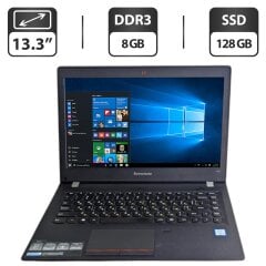 Ноутбук Б-класс Lenovo E31-80 / 13.3" (1366x768) TN / Intel Core i5-6200U (2 (4) ядра по 2.3 - 2.8 GHz) / 8 GB DDR3 / 128 GB SSD / Intel HD Graphics 520 / WebCam