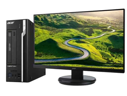 Комплект ПК Б-класс: Acer Veriton X2632G SFF / Intel Core i3-4130 (2 (4) ядра по 3.4 GHz) / 8 GB DDR3 / 500 GB HDD / Intel HD Graphics 4400 / DVD-RW + Монитор Acer K222HQL / 22" (1920x1080) IPS / 1x HDMI, 1x DVI, 1x VGA