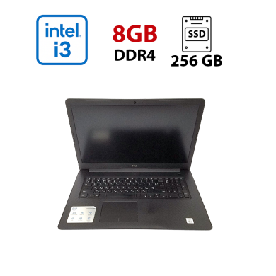 Ноутбук Dell Inspiron 3793 / 17.3" (1920x1080) TN / Intel Core i3-1005G1 (2 (4) ядра по 1.2 - 3.4 GHz) / 8 GB DDR4 / 256 GB SSD NVMe + 150 GB SSD MLC / Intel UHD Graphics / WebCam / Win 10 Lic Ноутбук Dell Inspiron 3793 / 17.3" (1920x1080) TN / Intel Core i3-1005G1 (2 (4) ядра по 1.2 - 3.4 GHz) / 8 GB DDR4 / 256 GB SSD NVMe + 150 GB SSD MLC / Intel UHD Graphics / WebCam / Win 10 Lic
