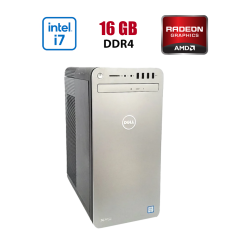 Игровой ПК Dell XPS 8910 / Intel Core i7-7700 (4 (8) ядра по 3.6 - 4.2 GHz) / 16 GB DDR4 / 256 GB SSD NVMe + 2000 GB HDD / Sapphire Pulse Radeon RX 580, 8 GB GDDR5, 256-bit / Win 10 Lic