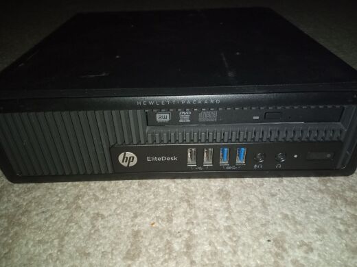 Неттоп Б-класс HP EliteDesk 800 G1 USFF / Intel Core i5-4570S (4 ядра по 2.9 - 3.6 GHz) / 4 GB DDR3 / 60 GB SSD / Intel HD Graphics 4600 / DVD-ROM