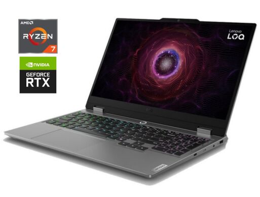 Ігровий ноутбук Lenovo LOQ 15AHP9 / 15.6" (1920x1080) IPS / AMD Ryzen 7 8845HS (8 (16) ядер по 3.8 - 5.1 GHz) / 16 GB DDR5 / 1000 GB SSD / nVidia GeForce RTX 4060, 8 GB GDDR6, 128-bit / WebCam