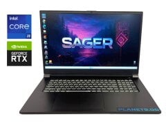 Игровой ноутбук Б-класс Sager NP70SNE / 17.3" (1920x1080) IPS / Intel Core i9-13900HX (24 (32) ядра по 2.2 - 5.4 GHz) / 16 GB DDR5 / 512 GB SSD NVMe / nVidia GeForce RTX 4070, 8 GB GDDR6, 128-bit / WebCam