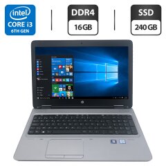 Ноутбук HP ProBook 650 G2 / 15.6" (1366x768) TN / Intel Core i3-6100U (2 (4) ядра по 2.3 GHz) / 16 GB DDR4 / 240 GB SSD / Intel HD Graphics 520 / WebCam / DVD-ROM