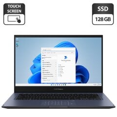 Ультрабук-трансформер Asus VivoBook Go 14 Flip TP1400KA / 14" (1920x1080) IPS Touch / Intel Celeron N4500 (2 ядра по 1.1 - 2.8 GHz) / 4 GB DDR4 / 128 GB SSD M.2 / Intel UHD Graphics / WebCam / Коробка / Windows 11 Home