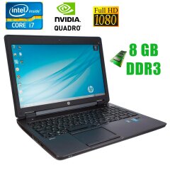 HP ZBook 15 / 15.6" (1920x1080) / Intel® Core™ i7-4800MQ (4(8)ядра по 2.7 - 3.7GHz) / 8GB DDR3 / 320GB HDD / Nvidia Quadro K1100M-K2100M, 2GB / DVD-RW / VGA, DP, USB