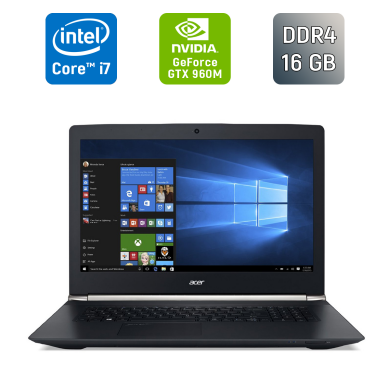 Ігровий ноутбук Б-клас Acer Aspire VN7-592G / 15.6" (1920x1080) IPS / Intel Core i7-6700HQ (4 (8) ядра по 2.6 - 3.5 GHz) / 16 GB DDR4 / 250 GB SSD / nVidia GeForce GTX 960M, 4 GB GDDR5, 128-bit / HDMI
