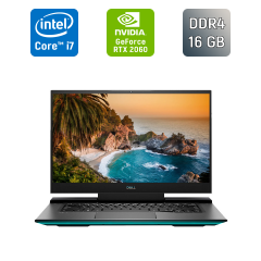 Ігровий ноутбук Б-клас Dell G7 7500 / 15.6" (1920x1080) IPS / Intel Core i7-10750H (6 (12) ядер по 2.6 - 5.0 GHz) / 16 GB DDR4 / 1000 GB SSD / nVidia GeForce RTX 2060, 6 GB GDDR6, 192-bit / WebCam / Windows 10