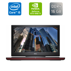 Ігровий ноутбук Б-клас Dell Inspiron 15 7000 / 15.6" (1920x1080) IPS / Intel Core i5-7300HQ (4 ядра по 2.5 - 3.5 GHz) / 16 GB DDR4 / 500 GB SSD / nVidia GeForce GTX 1050 Ti, 4 GB GDDR5, 128-bit / WebCam / HDMI