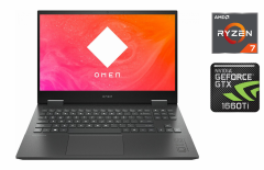 Игровой ноутбук HP Omen 15-en0023dx / 15.6" (1920x1080) IPS / AMD Ryzen 7 4800H (8 (16) ядер по 2.9 - 4.2 GHz) / 16 GB DDR4 / 512 GB SSD / nVidia GeForce GTX 1660 Ti, 6 GB GDDR6, 192-bit / WebCam / Windows 10