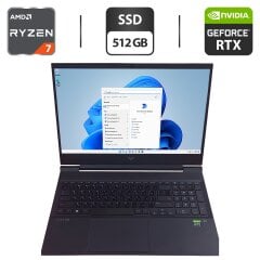 Ігровий ноутбук HP Victus 16-e0176ng / 16.1" (1920x1080) IPS / AMD Ryzen 7 5800H (8 (16) ядер по 3.2 - 4.4 GHz) / 16 GB DDR4 / 512 GB SSD / nVidia GeForce RTX 3050 Ti, 4 GB GDDR6, 128 bit / WebCam