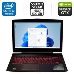 Ігровий ноутбук Lenovo Legion Y520-15IKBN / 15.6" (1920x1080) IPS / Intel Core i7-7700HQ (4 (8) ядра по 2.8 - 3.8 GHz) / 16 GB DDR4 / 512 GB SSD M.2 + 500 GB HDD / nVidia GeForce GTX 1050 Ti, 4 GB GDDR5, 128-bit / WebCam