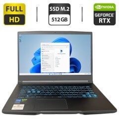 Ігровий ноутбук MSI Thin 15 B13VE-1451US / 15.6" (1920x1080) IPS / Intel Core i5-13420H (8 (12) ядер по 3.4 - 4.6 GHz) / 16 GB DDR4 / 512 GB SSD M.2 / nVidia GeForce RTX 4050, 6 GB GDDR6, 96-bit / WebCam