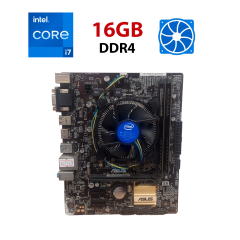 Комплект: материнская плата Asus H110M-A/M.2 / Intel Core i7-6700 (4 (8) ядра по 3.4 - 4.0 GHz) / 16 GB DDR4 / Intel HD Graphics 530 / Socket LGA1151 / Кулер
