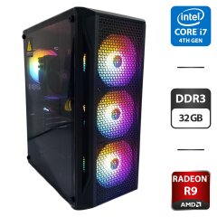 Компьютер 1stPlayer X5 Fire Base Tower / Intel Core i7-4790 (4 (8) ядра по 3.6 - 4.0 GHz) / 32 GB DDR3 / 120 GB SSD + 512 GB SSD + 500 GB HDD / AMD Radeon R9 390, 8 GB GDDR5, 512-bit / 630W
