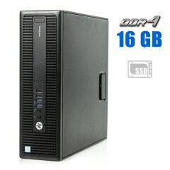 Компьютер HP EliteDesk 800 G2 SFF / Intel Core i3-6100 (2 (4) ядра по 3.7 GHz) / 16 GB DDR4 / 480 GB SSD / Intel HD Graphics 530 / DisplayPort