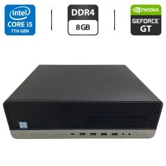 Компьютер HP EliteDesk 800 G3 SFF / Intel Core i5-7500 (4 ядра по 3.4 - 3.8 GHz) / 8 GB DDR4 / 128 GB SSD + 500 GB HDD / nVidia GeForce GT 730, 2 GB GDDR3, 64-bit