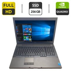 Мобільна робоча станція Б-клас Dell Precision M6800 / 17.3" (1920x1080) TN / Intel Core i7-4910MQ (4 (8) ядра по 2.9 - 3.9 GHz) / 32 GB DDR3 / 256 GB SSD / nVidia Quadro K3100M, 4 GB GDDR5, 256-bit / DVD-ROM