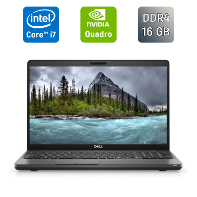 Мобильная рабочая станция Dell Precision 3541 / 15.6" (1920x1080) IPS / Intel Core i7-9850H (6 (12) ядер по 2.6 - 4.6 GHz) / 16 GB DDR4 / 512 GB SSD / nVidia Quadro P620, 4 GB GDDR5 128-bit / WebCam / Windows 10