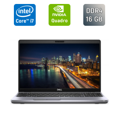 Мобильная рабочая станция Dell Precision 3551 / 15.6" (1920x1080) IPS / Intel Core i7-10750H (6 (12) ядер по 2.6 - 5.0 GHz) / 16 GB DDR4 / 256 GB SSD / nVidia Quadro P620, 4 GB GDDR5, 128-bit / WebCam / SIM