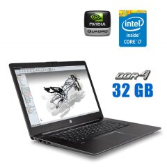 Мобільна робоча станція HP ZBook 15 G3 / 15.6" (1920x1080) IPS / Intel Core i7-6820HQ (4 (8) ядра по 2.7 - 3.6 GHz) / 32 GB DDR4 / 256 GB SSD M.2 + 750 GB HDD / nVidia Quadro M1000M, 2 GB GDDR5, 128-bit / WebCam 