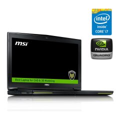 Мобільна робоча станція MSI WT72 6QN / 17.3" (3840x2160) IPS / Intel Core i7-6920HQ (4 (8) ядра по 2.9 - 3.8 GHz) / 32 GB DDR4 / 480 GB SSD / nVidia Quadro M5500, 8 GB GDDR5, 256-bit / WebCam