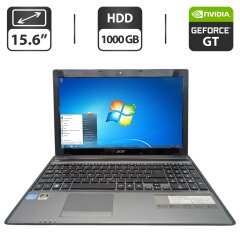 Ноутбук Acer Aspire 5755G / 15.6" (1366x768) TN / Intel Core i5-2450M (2 (4) ядра по 2.5 - 3.1 GHz) / 8 GB DDR3 / 1000 GB HDD / nVidia GeForce GT 630M, 1 GB GDDR5, 128-bit / WebCam / DVD-ROM