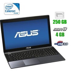 Ноутбук Asus X55A / 15.6" (1366x768) TN LED / Intel Celeron B820 (2 ядра по 1.7 GHz) / 4 GB DDR3 / 250 GB HDD / Intel HD Graphics 2000 / DVD-RW / АКБ 0 ХВИЛИН