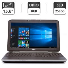 Ноутбук Б-клас Dell Latitude E5520 / 15.6" (1366x768) TN / Intel Core i3-2310M (2 (4) ядра по 2.1 GHz) / 8 GB DDR3 / 256 GB SSD / Intel HD Graphics 3000 / VGA