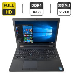 Ноутбук Б-клас Dell Precision 3510 / 15.6" (1920x1080) TN / Intel Core i7-6820HQ (4 (8) ядра по 2.7 - 3.6 GHz) / 16 GB DDR4 / 512 GB SSD M.2 / Intel HD Graphics 530 / WebCam + Бездротова мишка