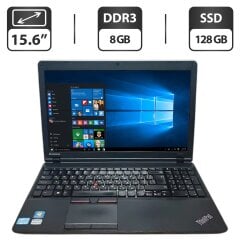 Ноутбук Б-клас Lenovo ThinkPad Edge E520 / 15.6" (1366x768) TN / Intel Core i3-2310M (2 (4) ядра по 2.1 GHz) / 8 GB DDR3 / 128 GB SSD / Intel HD Graphics 3000 / WebCam