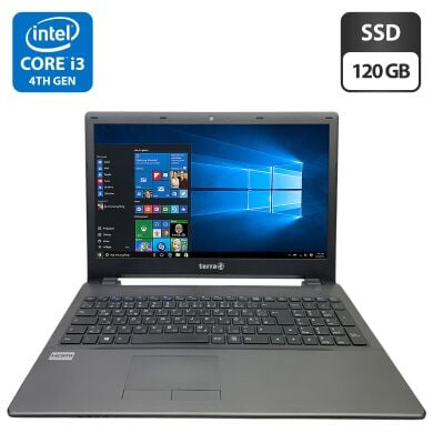 Ноутбук Б-класс Terra Mobile 1513 / 15.6" (1366x768) TN / Intel Core i3-4005U (2 (4) ядра по 1.7 GHz) / 4 GB DDR3 / 120 GB SSD / Intel HD Graphics 4400 / WebCam / DVD-ROM / Без АКБ
