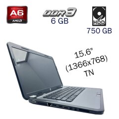 Ноутбук Б клас HP Pavilion g6 1214sr / 15.6" (1366x768) TN / AMD A6-3400M (4 ядра 1.4 - 2.3 GHz) / 6 GB DDR3 / 750 GB HDD / AMD Radeon HD 6520G / WebCam