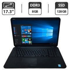 Ноутбук Dell Inspiron 17 3737 / 17.3" (1600x900) TN / Intel Core i3-4010U (2 (4) ядра по 1.7 GHz) / 8 GB DDR3 / 128 GB SSD / Intel HD Graphics 4400 / WebCam / DVD-ROM