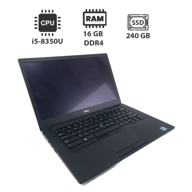 Ноутбук Dell Latitude 7490 / 14" (1920x1080) IPS / Intel Core i5-8350U (4 (8) ядра по 1.7 - 3.6 GHz) / 16 GB DDR4 / 240 GB SSD / Intel UHD Graphics 620 / WebCam Ноутбук Dell Latitude 7490 / 14" (1920x1080) IPS / Intel Core i5-8350U (4 (8) ядра по 1.7 - 3.6 GHz) / 16 GB DDR4 / 240 GB SSD / Intel UHD Graphics 620 / WebCam