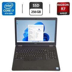 Ноутбук Dell Latitude E5570 / 15.6" (1920x1080) IPS / Intel Core i7-6820HQ (4 (8) ядра по 2.7 - 3.6 GHz) / 8 GB DDR4 / 256 GB SSD / AMD Radeon R7 M370, 2 GB GDDR5, 128-bit / WebCam