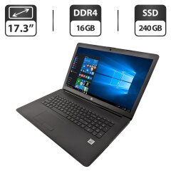 Ноутбук HP 17-by3613dx / 17.3" (1600x900) TN / Intel Core i5-1035G1 (4 (8) ядра по 1.0 - 3.6 GHz) / 16 GB DDR4 / 240 GB SSD M.2 / Intel UHD Graphics / WebCam / DVD-ROM