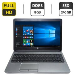 Ноутбук HP ProBook 650 G1 / 15.6" (1920x1080) TN / Intel Core i5-4300M (2 (4) ядра по 2.6 - 3.3 GHz) / 8 GB DDR3 / 240 GB SSD / Intel HD Graphics 4600 / DVD-ROM / DisplayPort