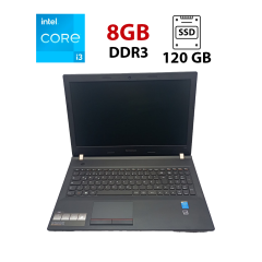 Ноутбук Lenovo E50 / 15.6" (1366x768) TN / Intel Core i3-4030U (2 (4) ядра по 1.9 GHz) / 8 GB DDR3 / 120 GB SSD / Intel HD Graphics 4400 / WebCam