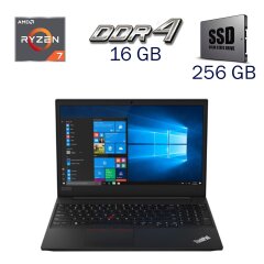 Ноутбук Lenovo ThinkPad E595 / 15.6" (1920x1080) IPS / AMD Ryzen 7 3700U (4 (8) ядра по 2.3 - 4.0 GHz) / 16 GB DDR4 / 256 GB SSD / AMD Radeon Vega 10 / WebCam