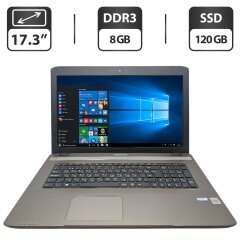 Ноутбук Medion Akoya E7225 / 17.3" (1600x900) TN / Intel Celeron N2840 (2 ядра по 2.16 - 2.58 GHz) / 8 GB DDR3 / 120 GB SSD / Intel HD Graphics / WebCam / DVD-ROM / АКБ не тримає