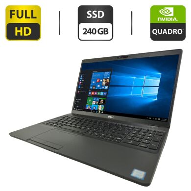 Мобільна робоча станція Dell Precision 3541 / 15.6" (1920x1080) IPS / Intel Core i5-9400H (4 (8) ядра по 2.5 - 4.3 GHz) / 16 GB DDR4 / 240 GB SSD M.2 / nVidia Quadro P620, 4 GB GDDR5, 128-bit / WebCam