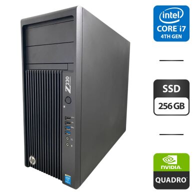 Робоча станція HP Workstation Z230 Tower / Intel Core i7-4790 (4 (8) ядра по 3.6 - 4.0 GHz) / 16 GB DDR3 / 256 GB SSD / nVidia Quadro K2000, 2 GB GDDR5, 128-bit