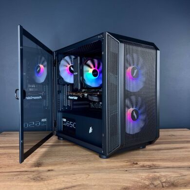 Сборка под заказ: 1stPlayer D3-3F2-Plus Black Tower / AMD Ryzen 5 5500 (6 (12) ядер по 3.6 - 4.2 GHz) / 16 GB DDR4 / 512 GB SSD M.2 / AMD Radeon RX 5700 XT, 8 GB GDDR6, 256-bit / 650W