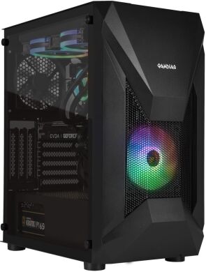 Збірка під замовлення: новий ігровий ПК Gamdias Athena E1 Elite Black Tower / Intel Core i3-12100F (4 (8) ядра по 3.3 - 4.3 GHz) / 16 GB DDR4 / 500 GB SSD M.2 / AMD Radeon RX 590, 8 GB GDDR5, 256-bit / HDMI / 700W