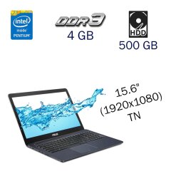 Ультрабук Asus E502N / 15.6" (1920x1080) TN / Intel Pentium N4200 (4 ядра по 1.1 - 2.5 GHz) / 4 GB DDR3 / 500 GB HDD / Intel HD Graphics / WebCam